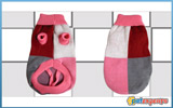Dog sweater in pink red grey