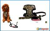 Tiger print fur harness & leash σαμαράκι και οδηγός