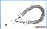 Triple chain collar with key ring