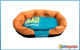 Dog bed with removable pillow orange