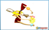 Acrylic & Leather cross bird toy w/bell 16cm