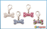 Dog barrette crystal bone